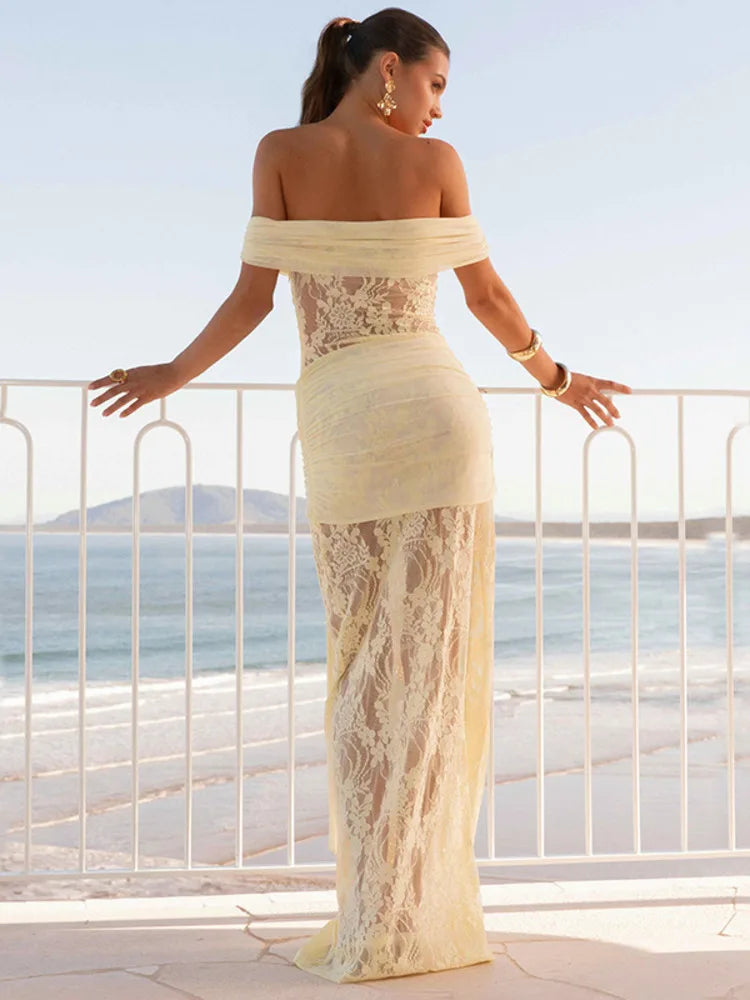 שמלת מקסי תחרה דגם נועם