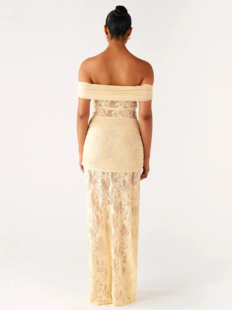 שמלת מקסי תחרה דגם נועם